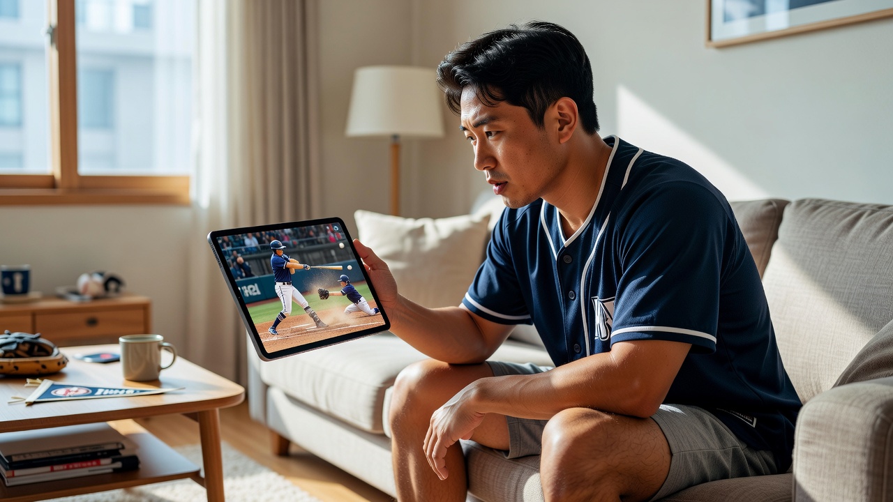 KBO 하이라이트 기본 개념을 설명하는 영상 시청 장면
